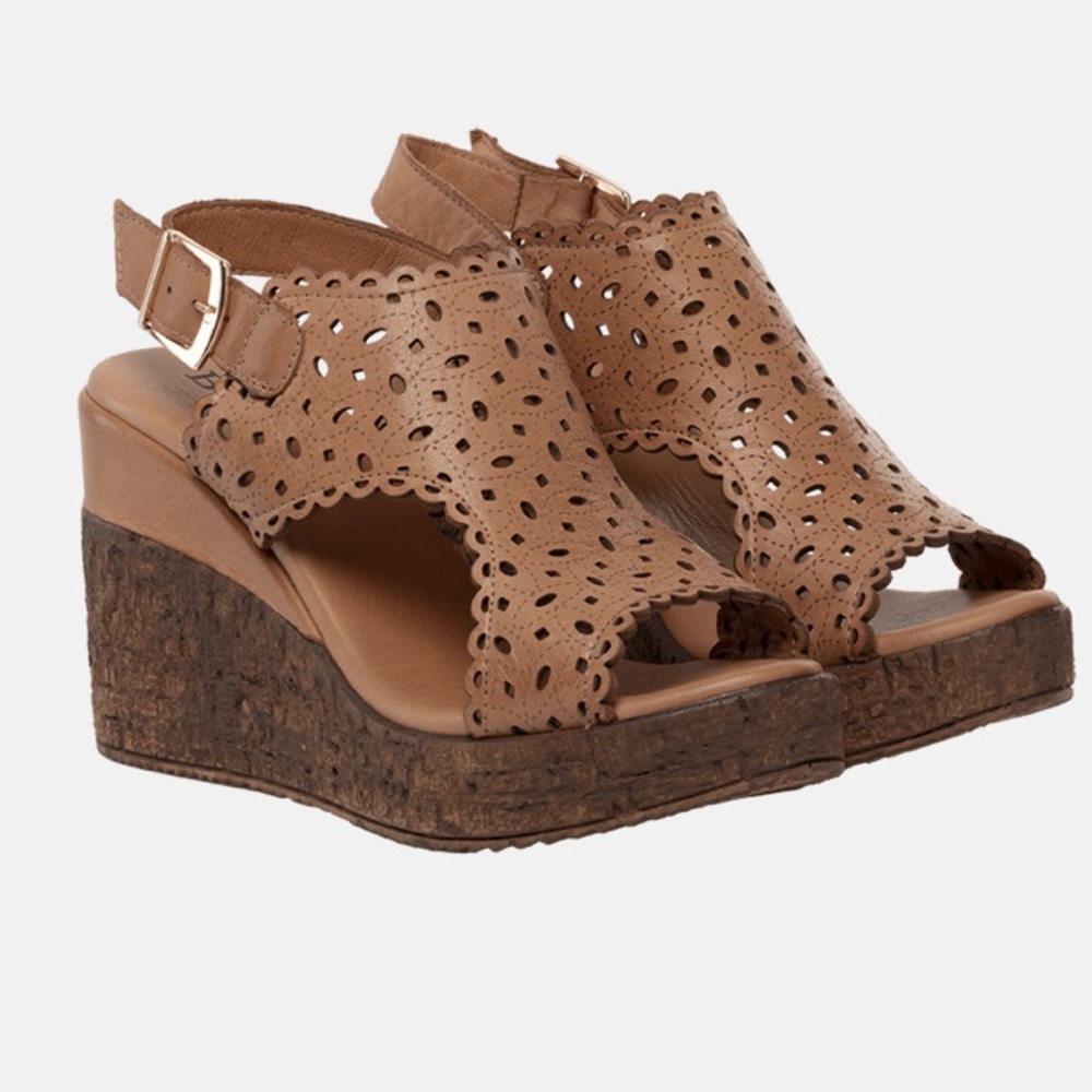 Brown Wedge Sandals  THALYA BOSI size 8